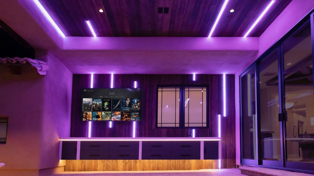 purple lights from your smart lighting system
